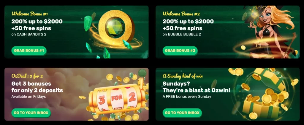 ozwin bonus